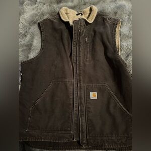 Carhartt Dark Brown Fleece-Lined Vest